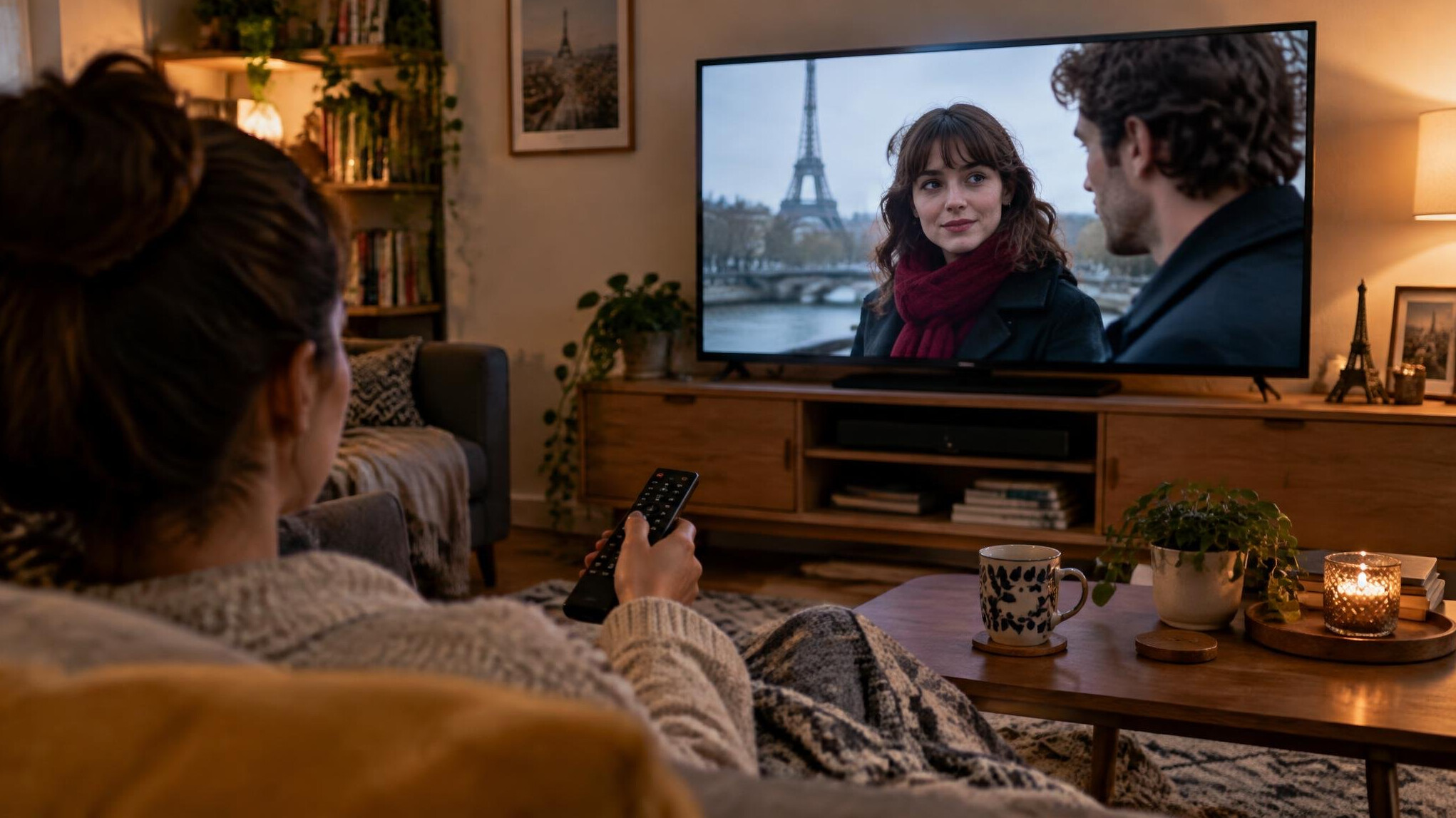 watching tv at home